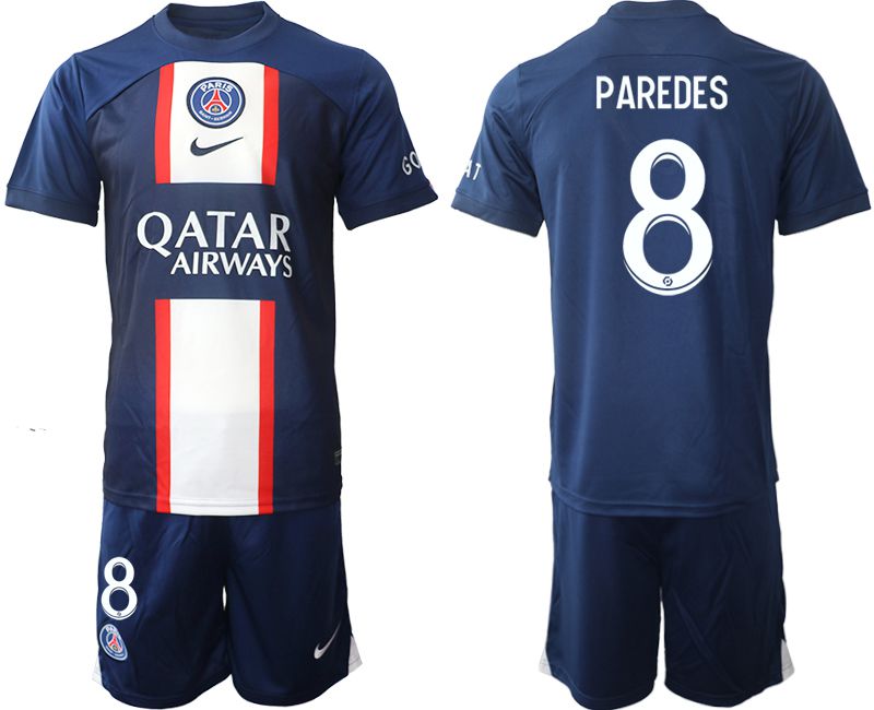 Men 2022-2023 Club Paris St German home blue #8 Soccer Jerseys->paris st german jersey->Soccer Club Jersey